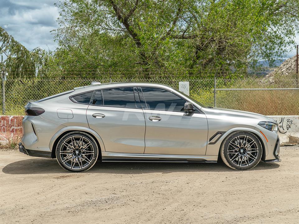 BMW F96 X6M RWS Carbon Fiber Side Skirt Extensions